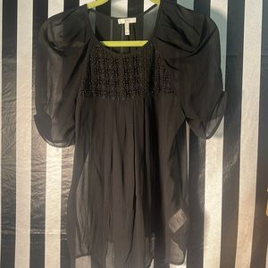 Joie Black Silk Sheer Blouse. Size: XS
